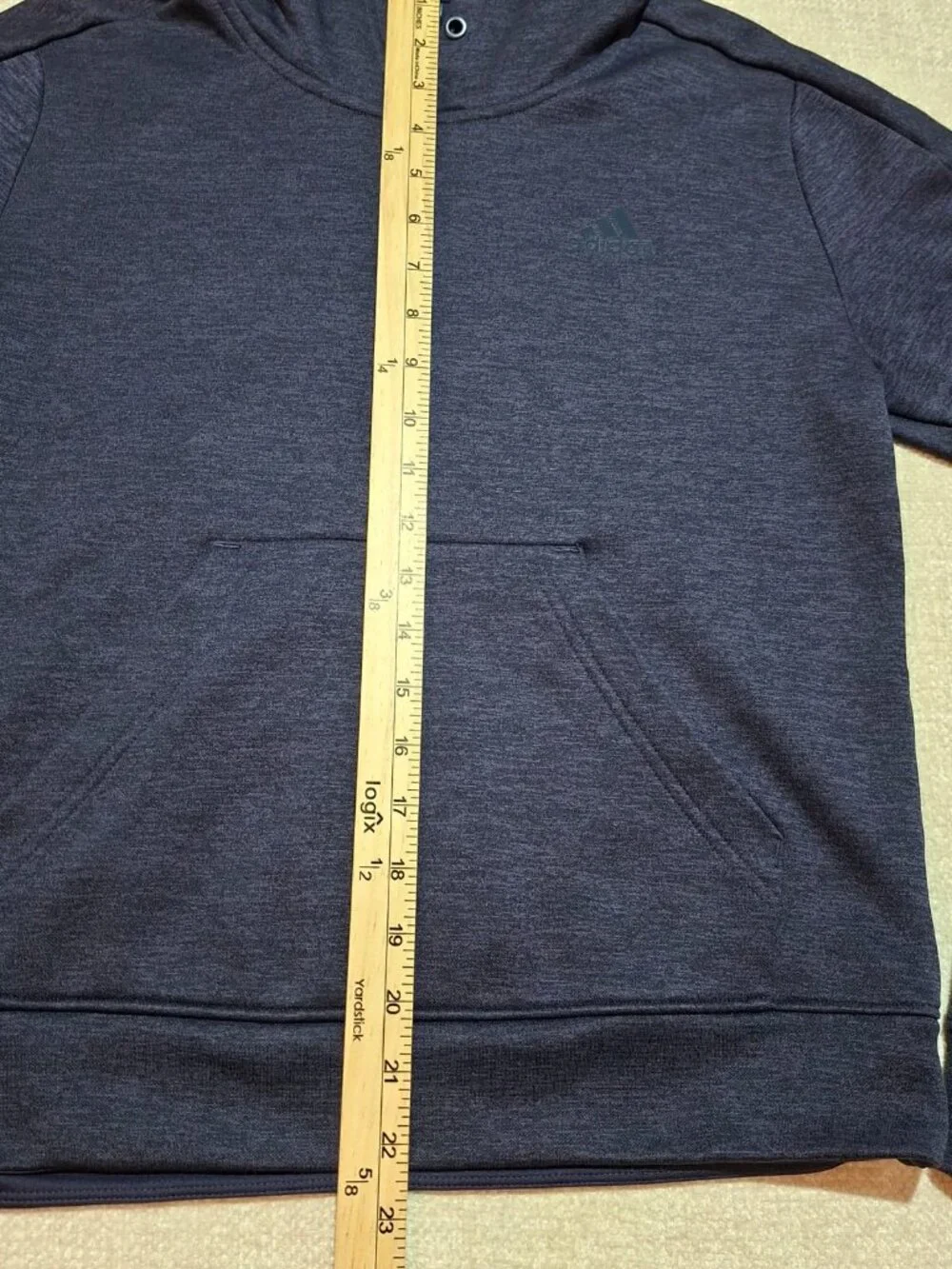 Adidas Youth Small Navy Blue Pullover Hoodie Athletic Sweatshirt